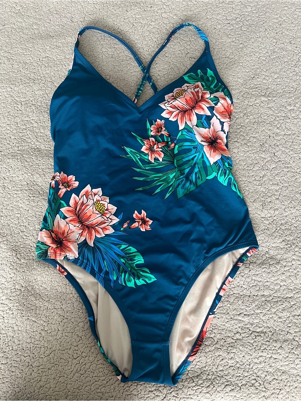 Kona Sol floral one piece swimsuit XL